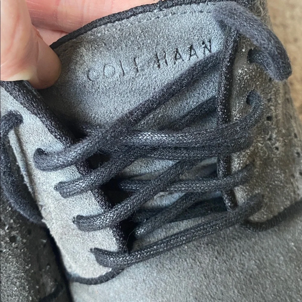 Cole Haan gray suede oxfords